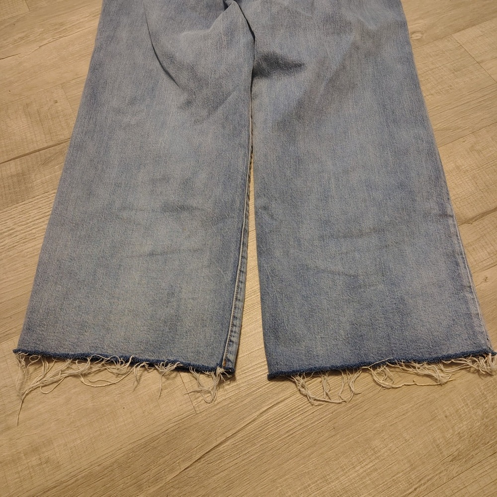 J.Crew Curvy Wide-Leg Crop Jeans Light Wash Raw Hem Denim Size 29 High Rise - Picture 8 of 8